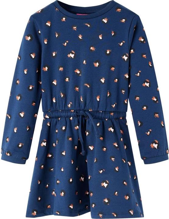 Produktbild VidaXL Kinderkleid mit Langen Ärmeln Marineblau 104,Material: 95 (104)