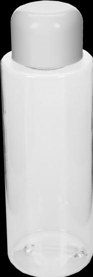 Produktbild Kosmetik-Flasche, Kunststoff, weisser Deckel, für 100 ml, Ø 3,8 cm, Höhe 11,5 cm