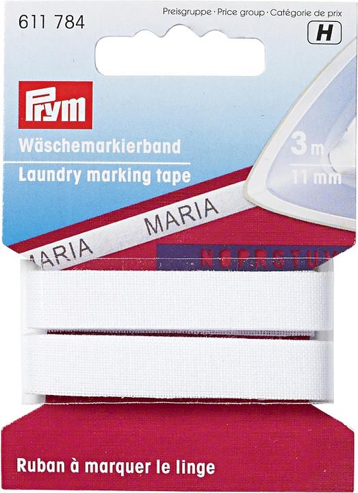 Image du produit Prym Ruban de marquage du linge thermocollant, blanc 11 mm, carte 3 m, CO