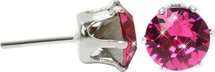 Levien Glittering earrings studs French Chaton Fuchsia (L)
