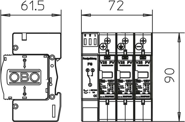 Actual product image OBO Bettermann CombiController V25 three-pole for PV- 5097448