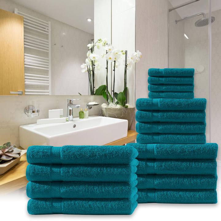 Actual product image Casativo Set of 4 towels petrol (50 x 100 cm)