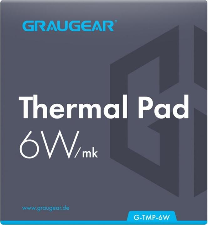 Graugear Pad thermique pour CPU ou mémoire, 100 x 100 x 1 mm / 100 x 100 x 1,5 mm (1 mm, 6 W/m K)