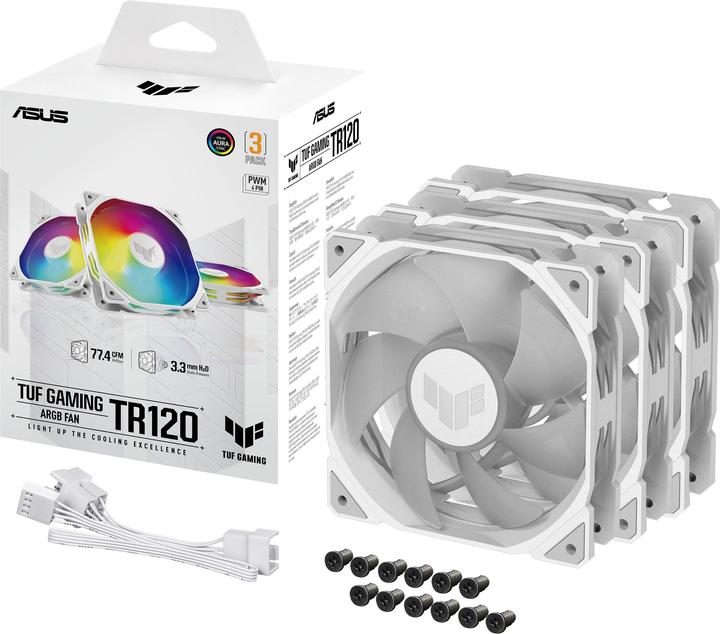 Produktbild ASUS Lüfter TUF GAMING TR120 FAN ARGB WHT 3IN1 (120 mm, 1 x)