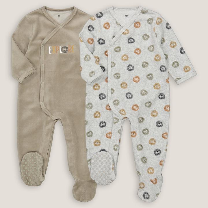 La Redoute Collections 2er-Pack Samt-Strampler mit Löwenmotiv (74)