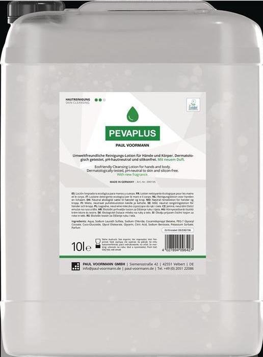 Produktbild Paul Voorman Handreinigung Pevaplus 10 l silikonfrei, pH-Hautneutral Kanister PAUL VOORMANN (Flüssigseife, 10000 ml)