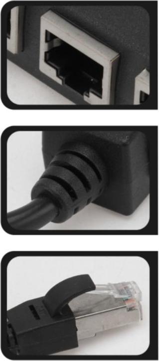 Immagine prodotto Apfelkiste 4-fach Ethernet LAN RJ45 Netzwerk Adapter Splitter Cat7 / Cat6 / Cat5 - Schwarz