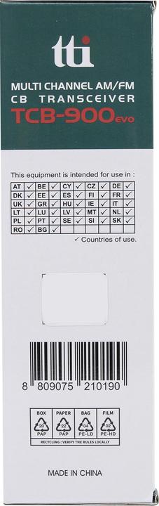 Immagine prodotto Aim TTi TCB 900evo - Radio CB - 12/24 Volt - AM/FM -