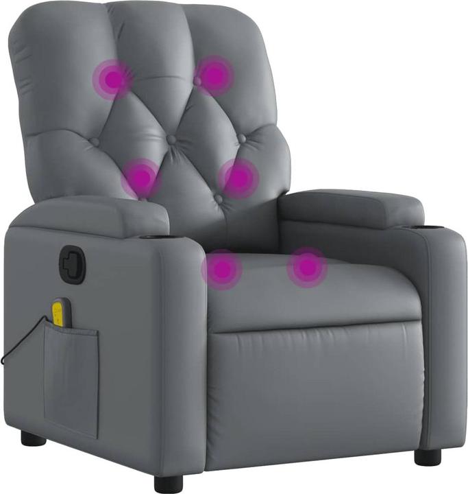 Image du produit VidaXL Fauteuil de massage gris similicuir,Couleur : gris,Matériaux