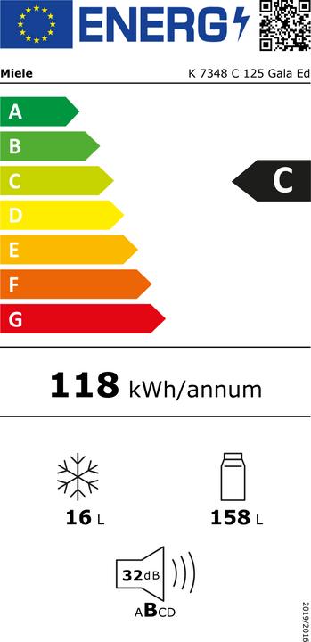 Energy Label Miele K 7348 C 125 Gala Ed (173 l)