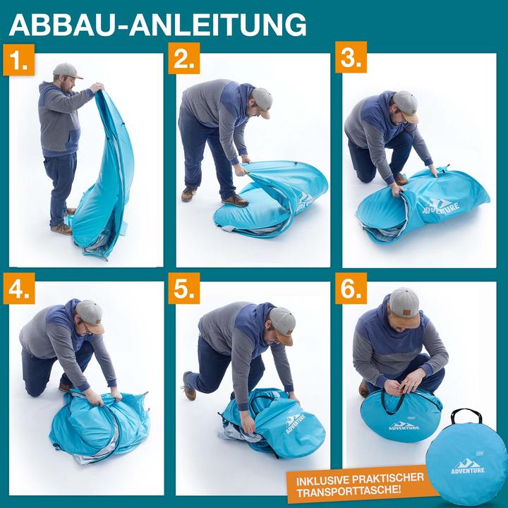 Immagine prodotto Jamb Pop-Up Strandmuschel (tenda da spiaggia, 3 kg, 3 persone)