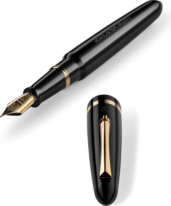 Image du produit Montegrappa Isven3ac Venetia Stylo Plume, Noir, Or Jaune, Plume Acier M