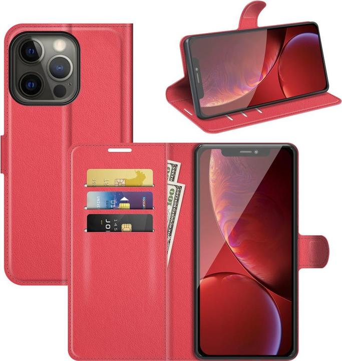 Actual product image Cover-Discount iPhone 13 Pro - leather case cover red (Apple iPhone 13 Pro)