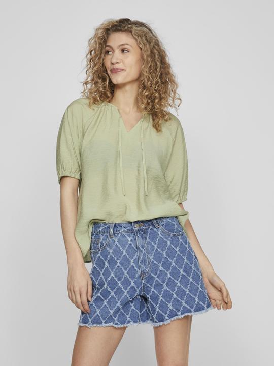 Produktbild Vila Tie Neck Oberteil mit kurzen Ärmeln (40)