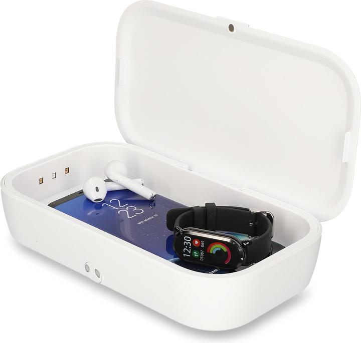 Image du produit KSIX Stérilisateur de boîte à lumière UV avec chargeur sans fil 10W