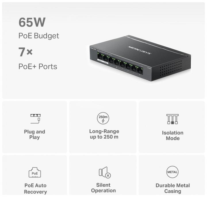 Produktbild Mercusys MS108GP (8 Ports)