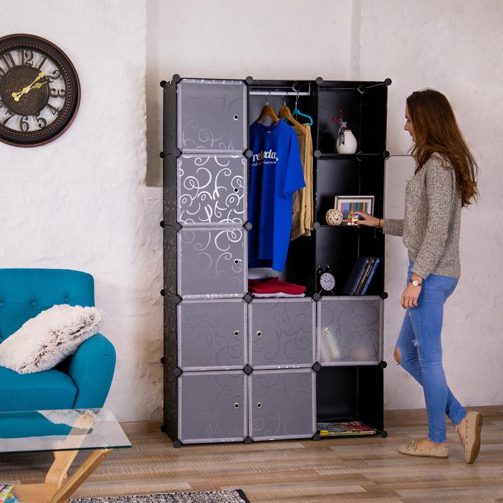 Image du produit Relaxdays Armoire modulaire à 12 compartiments (145,5 x 36,5 x 145,5 cm)