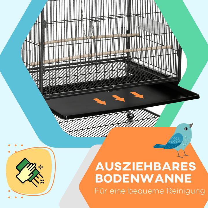 Produktbild PawHut Vogelkäfig mit Rollen