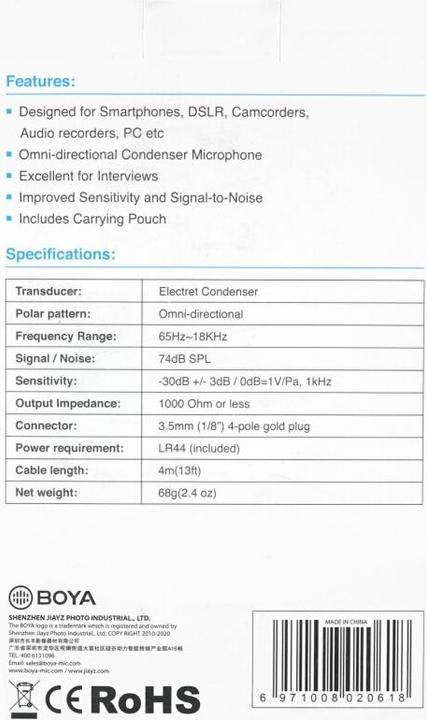 Image du produit Boya BY-M1DM Dual Lavalier
