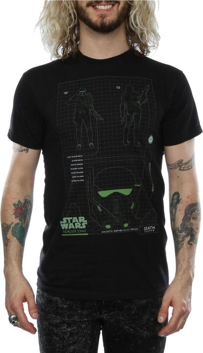 Actual product image Star Wars Mens Rogue One Death Trooper Schematic T-Shirt (XL)