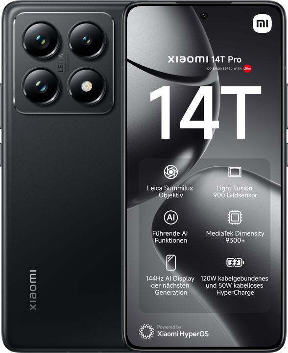 Immagine prodotto Xiaomi Pacchetto di lancio 14T Pro + Robot Vacuum X10 (512 GB, Titano Nero, 6.67", Doppia SIM, 50 Mpx, 5G)