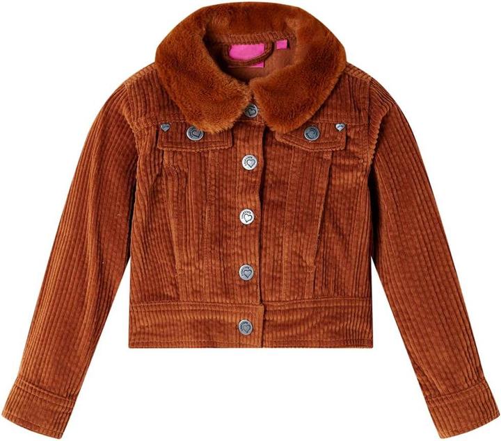 VidaXL Kinderjacke Cord Cognac 140,Aussenmaterial: Cord (100 (140)
