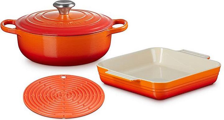 Produktbild Le Creuset GUSS, STEINZEUG & SILIKON-SET 3-TLG. OFENROT