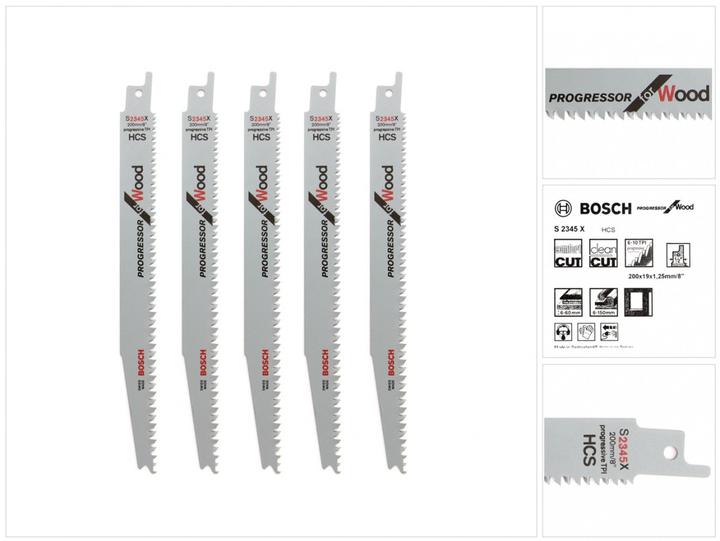 Actual product image Bosch Professional Zubehör Sabre saw blade S 2345 X, Progressor for Wood, pack of 5