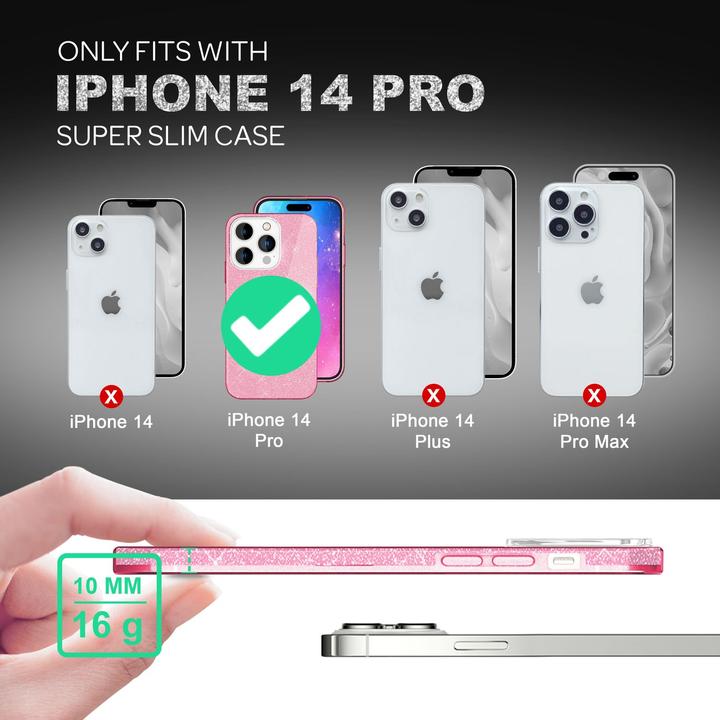 Actual product image Nalia Glitter cover (Apple iPhone 14 Pro)