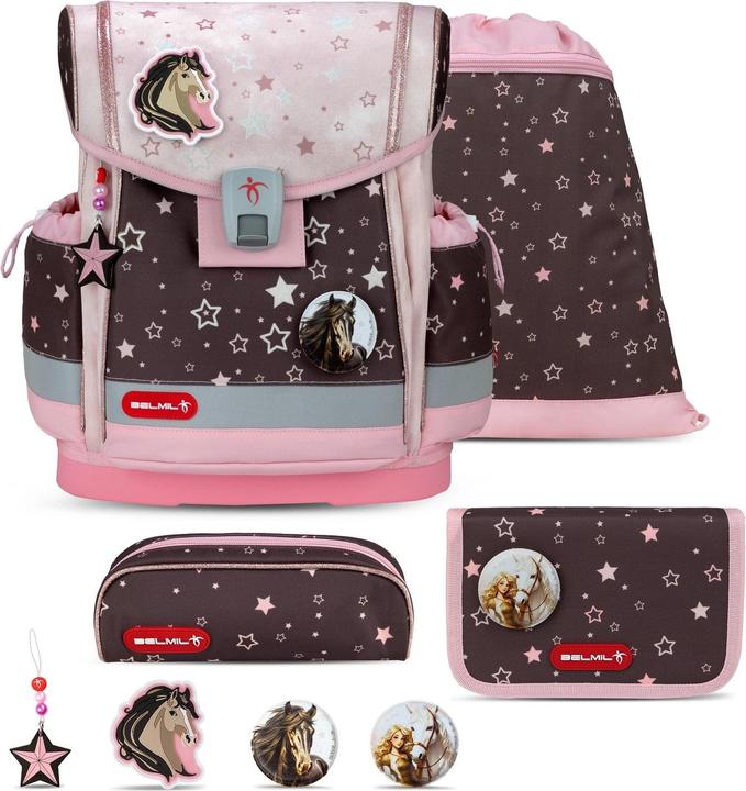 Immagine prodotto Belmil CLASSY Plus Schulrucksack-Set Champion Horses (19 l)