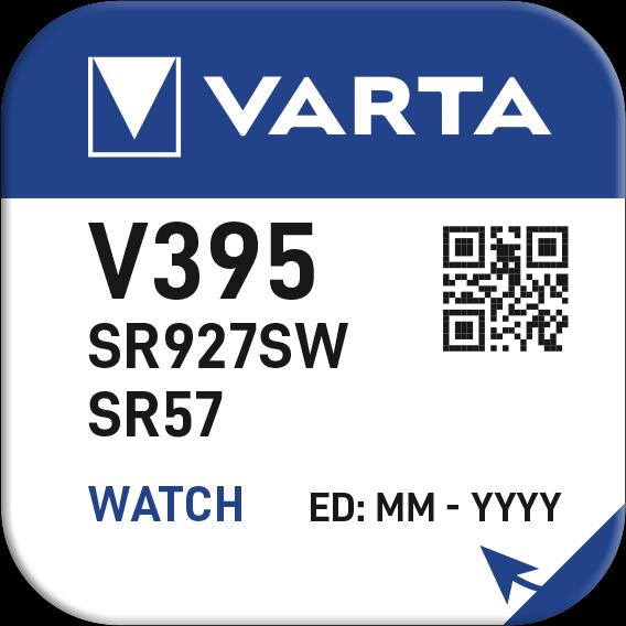 Actual product image Varta V395 / SR927SW - 10 button cells (10 pcs., SR57, 38 mAh)