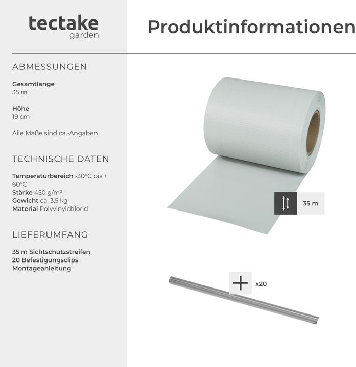 Actual product image tectake PVC privacy film