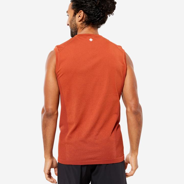 Actual product image Kimjaly Men's seamless yoga tank top - brown