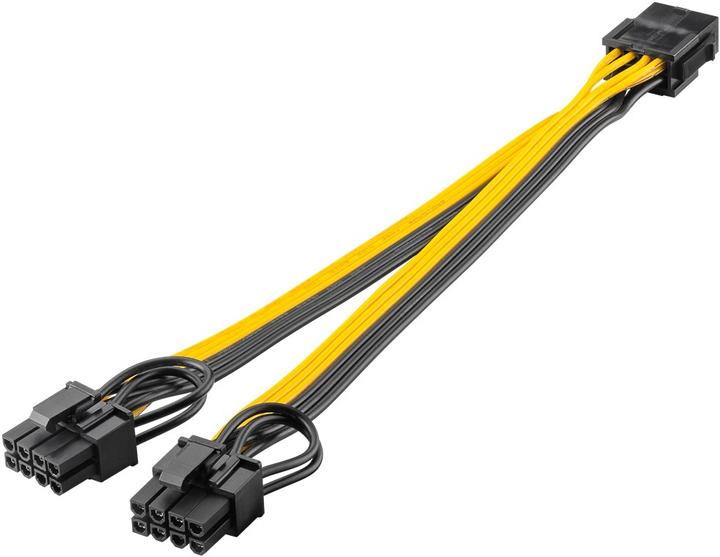 Image du produit Goobay Câble d'alimentation 8 broches femelle vers double 6+2 mâle pour PCIe