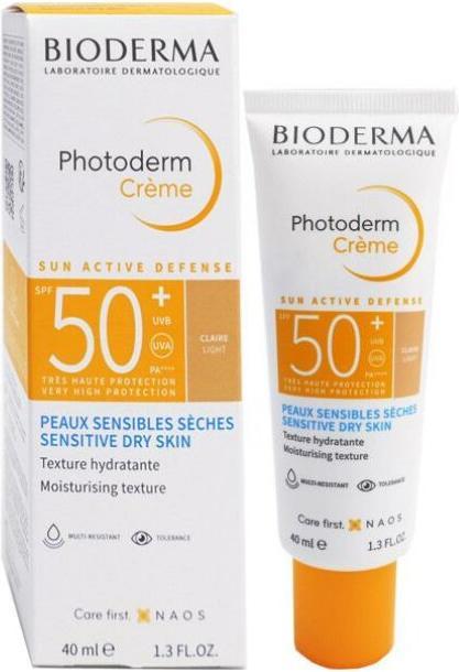 Produktbild Bioderma Photoderm Creme SPF 50+ - Light skin sunscreen - 40ml (Sonnencreme Gesicht, SPF 50, 40 ml, 150 g)