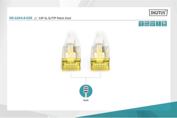 Produktbild Digitus CAT 6A S/FTP Patchkabel (S/FTP, CAT6a, 2.50 m)