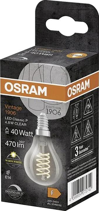 Actual product image Ledvance LED drop lamp (E14, 4.80 W, 470 lm, 1 x, F)