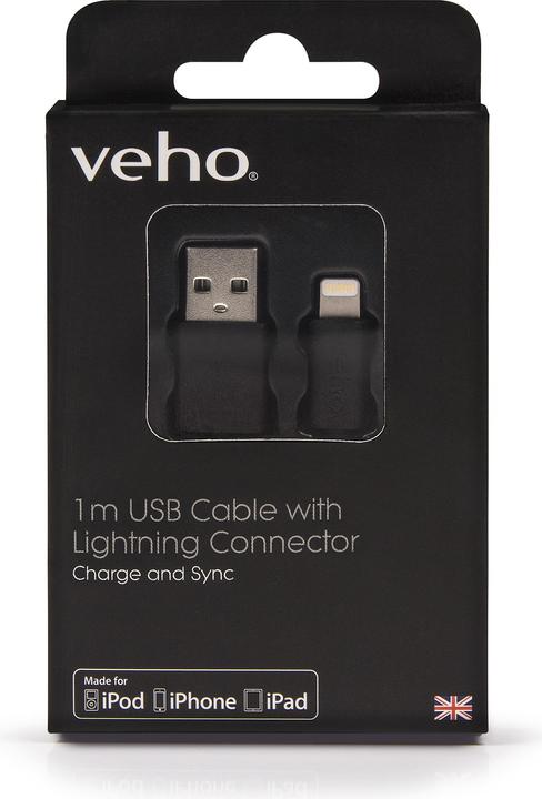 Produktbild veho Pebble 1m MFI Lightn. cable (1 m, USB 3.2 Gen 1)