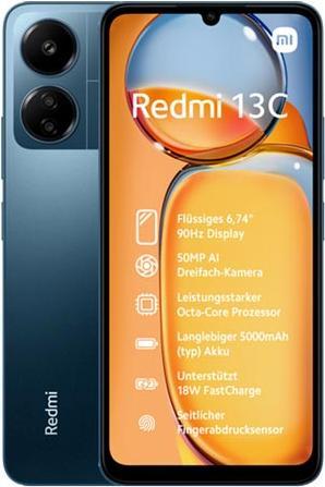 Immagine prodotto Xiaomi Redmi 13C (128 GB, Blu Navy, 6.74", Doppia SIM, 50 Mpx, 4G)