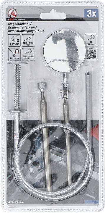 Produktbild BGS Magnetheber- / Krallengreifer- und Inspektionsspiegel-Satz 3-tlg.