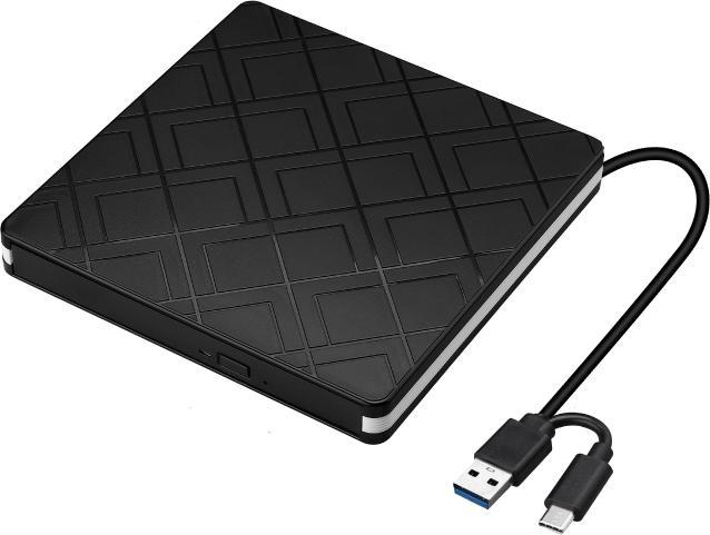 Actual product image Ueli Express External DVD burner with USB-C and USB port (DVD writer)