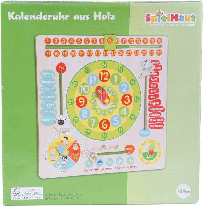 Immagine prodotto Spielmaus SMH Calendario Orologio Legno 30x30cm