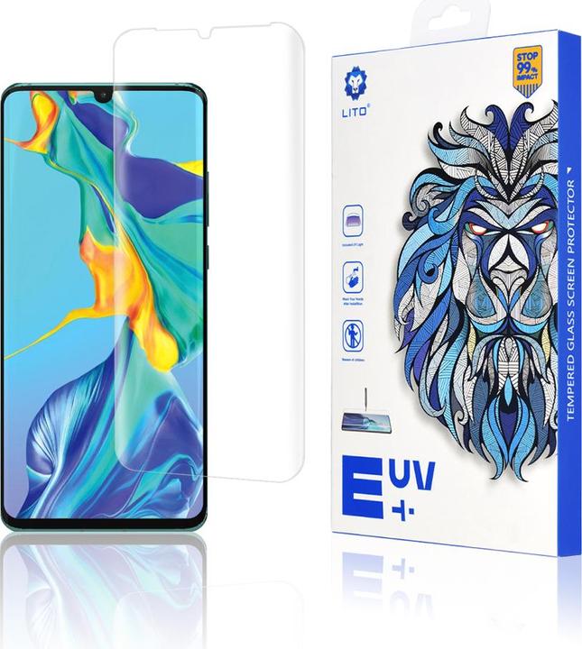 Actual product image Lito - 3D UV Glass - Huawei P30 Pro / P30 Pro New Edition - Clear (1 Piece, Huawei P30 Pro New Edition, Huawei P30 Pro)