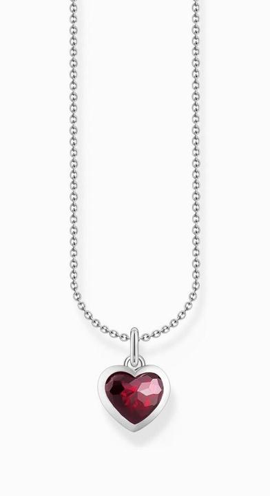 Produktbild Thomas Sabo Kette mit dunkelrotem Herz-Anhänger Silber (925 Sterlingsilber, 38 - 45 cm)