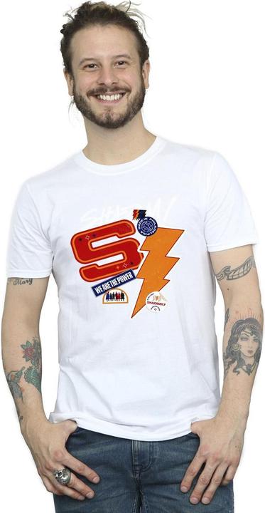 Actual product image Mens Shazam Fury Of The Gods Sticker Spam T-Shirt (M)