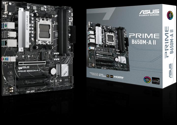 Productafbeelding ASUS MB PRIME B650M-A II (AMD, AM5, DDR5, mATX) (AM5, AMD B650, mATX)
