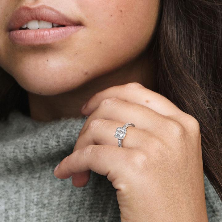 Image du produit Pandora Bague carrée scintillante à rayons (60, Argent 925)