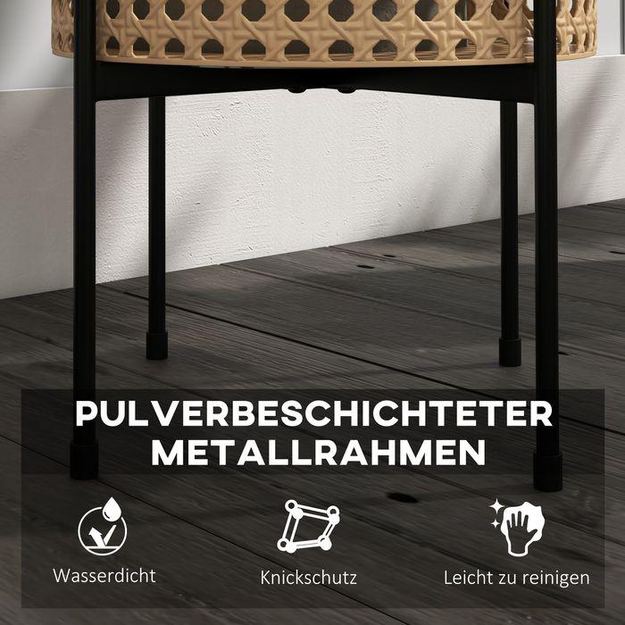 Image du produit Swisshandel24 Lot de 3 supports pour plantes Supports pour fleurs en rotin Tabouret pour plantes Tabouret pour