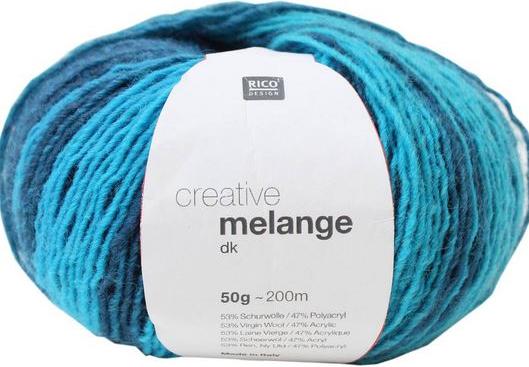 Image du produit Rico Creative Melange DK, aqua mix, 50 g, 200 m, 53 % WO, 47 % PAN (195 m)