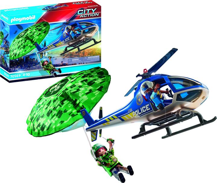 Actual product image Playmobil Police helicopter: parachute chase (70569, Playmobil City Life)